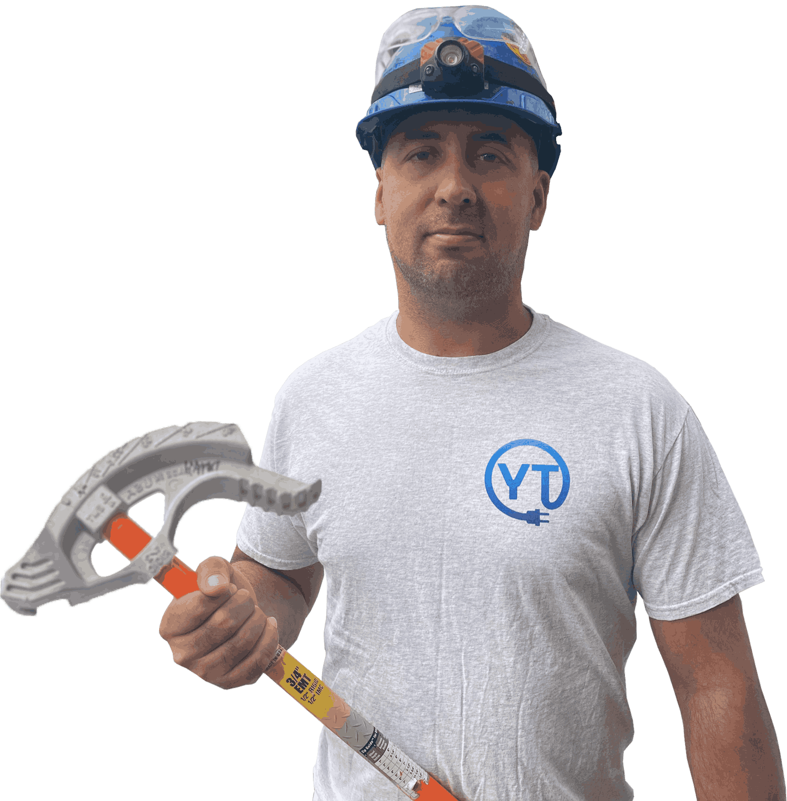 An electrician carrying a tool